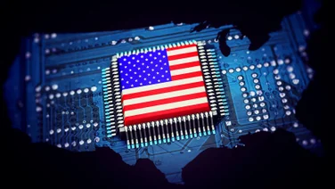 Computer chip that looks like the US flag