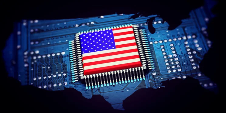 Computer chip that looks like the US flag