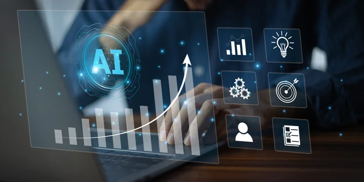 Person on laptop exploring AI