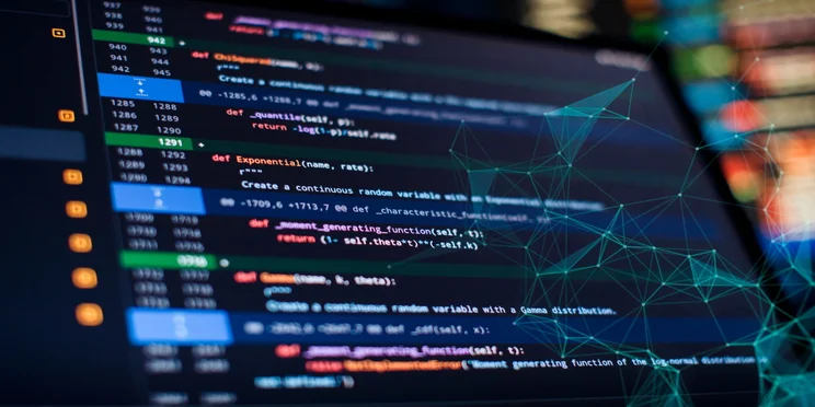 Source code on a computer screen
