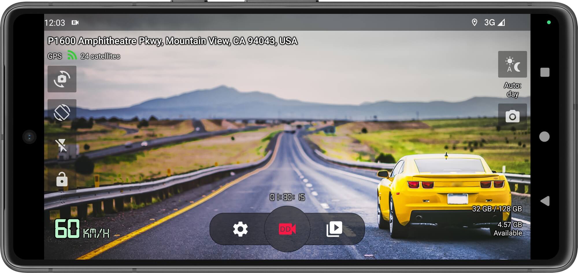 Droid dash cam landscape