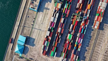 Shipping containers on ship