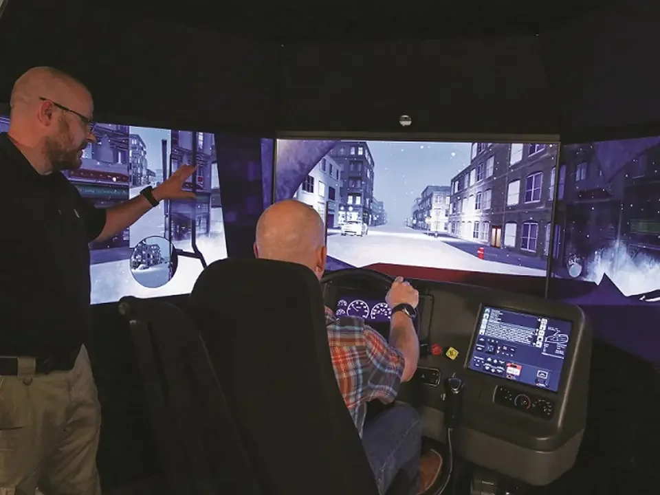 Virtual truck driving simulator training. Source: Acron Aviation