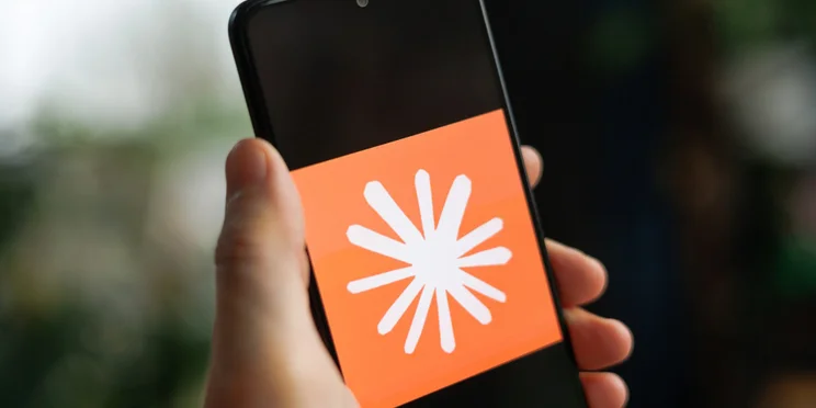 Claude AI logo on phone