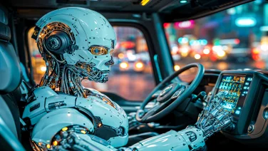 Robot driving truck
