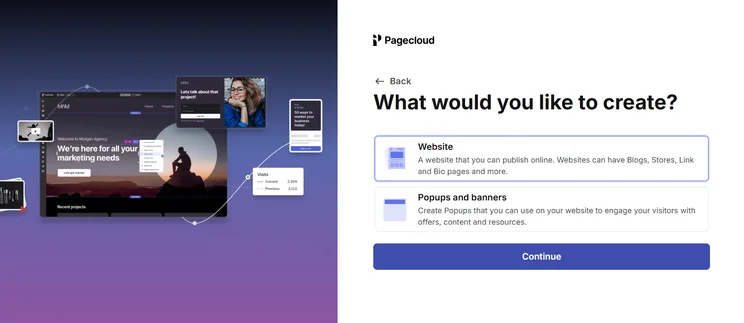 Screenshot of Pagecloud onboarding. Source: Tech.co testing