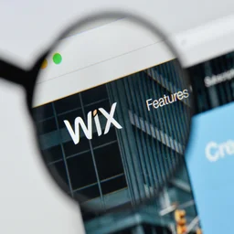 Wix website viewed through a magnifying glass