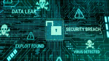 Graphic representing data breach