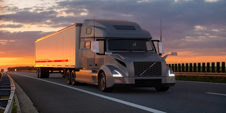 Heavy-duty truck on highway