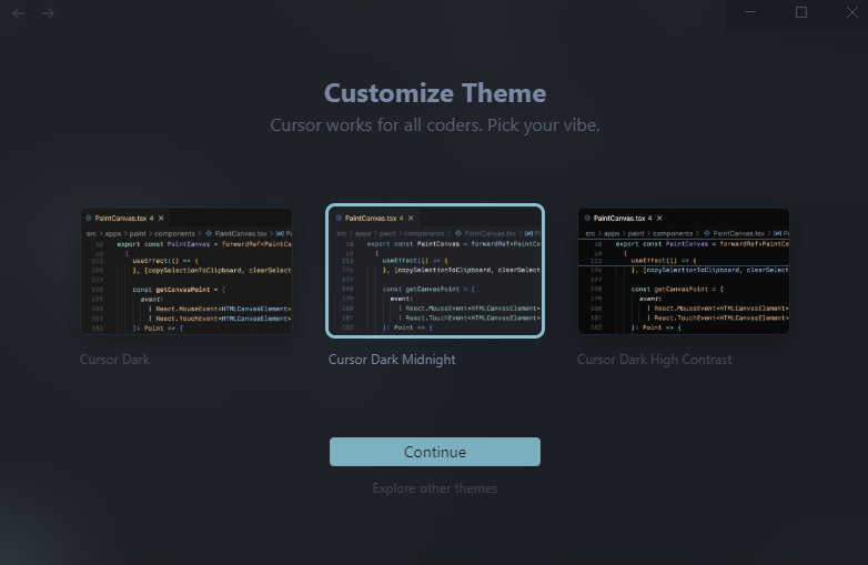 Cursor Choose Theme