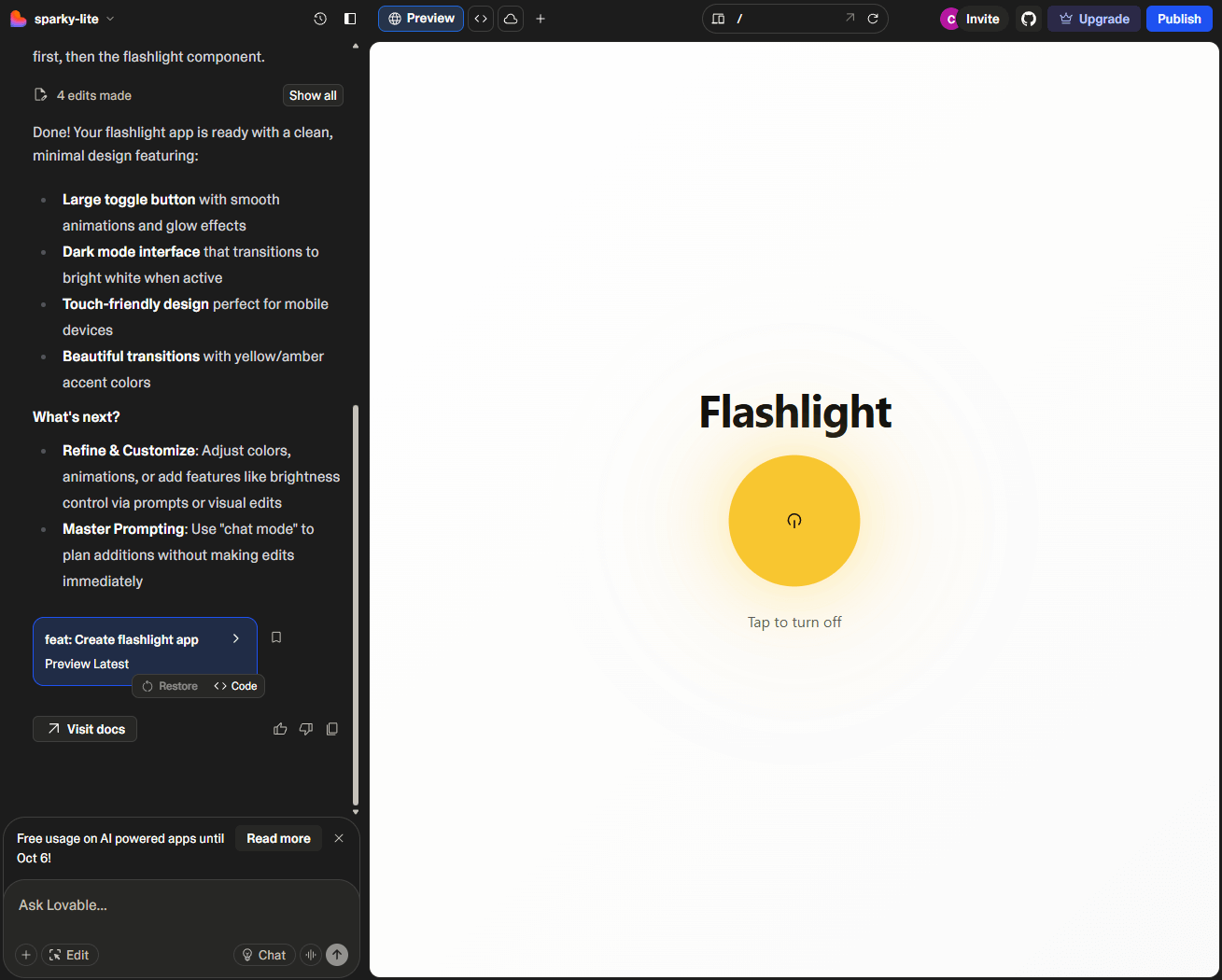 Lovable Flashlight App