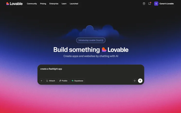 Getting ready to type a prompt into Lovable. Source: Tech.co Testing