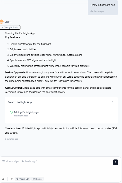 Screenshot of app generated by Base44. Source: Tech.co testing