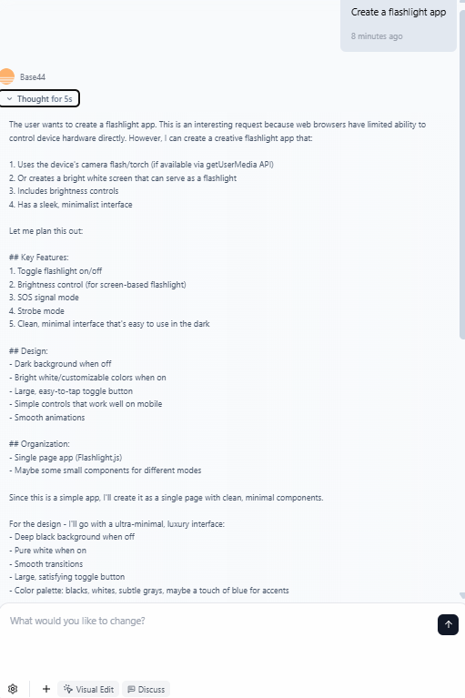 Screenshot of app generated by Base44. Source: Tech.co testing