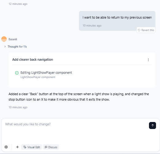 Screenshot of app generated by Base44. Source: Tech.co testing