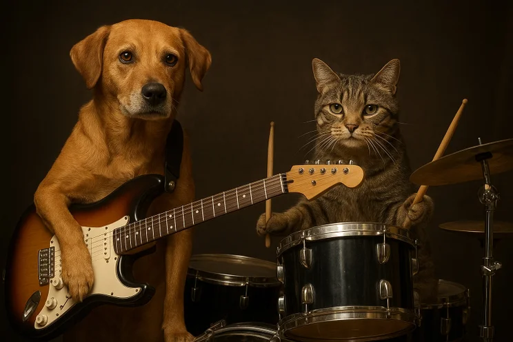 Generating an image of a band made up of animals using ChatGPT. Source: Tech.co testing