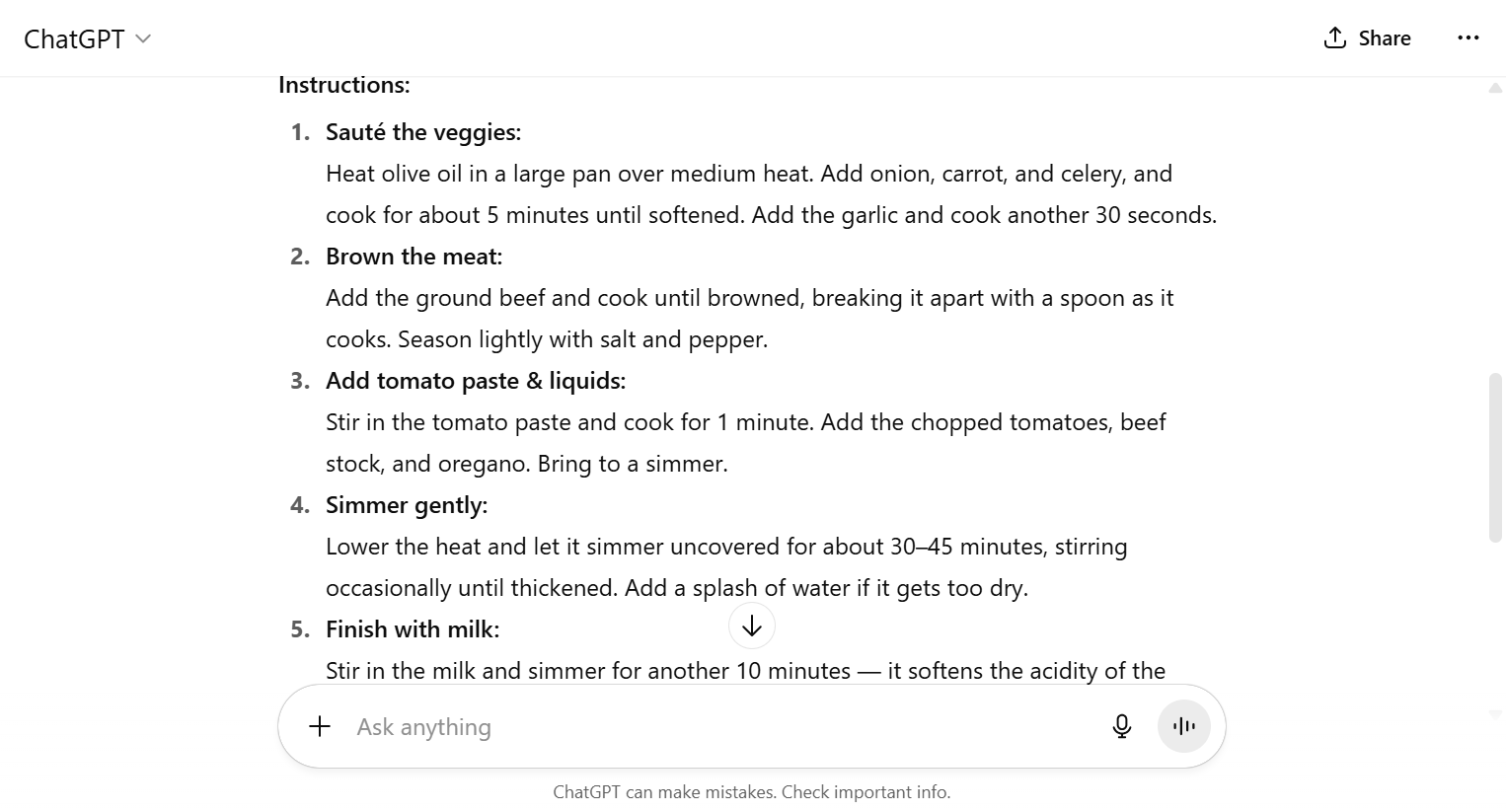 Screenshot of ChatGPT in action. Source: Tech.co testing
