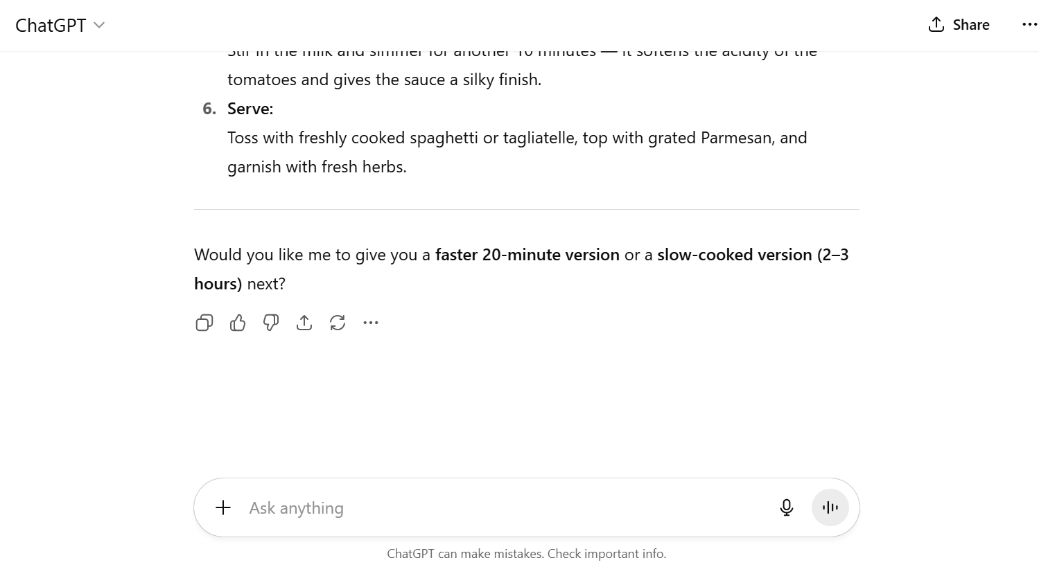 Screenshot of ChatGPT in action. Source: Tech.co testing