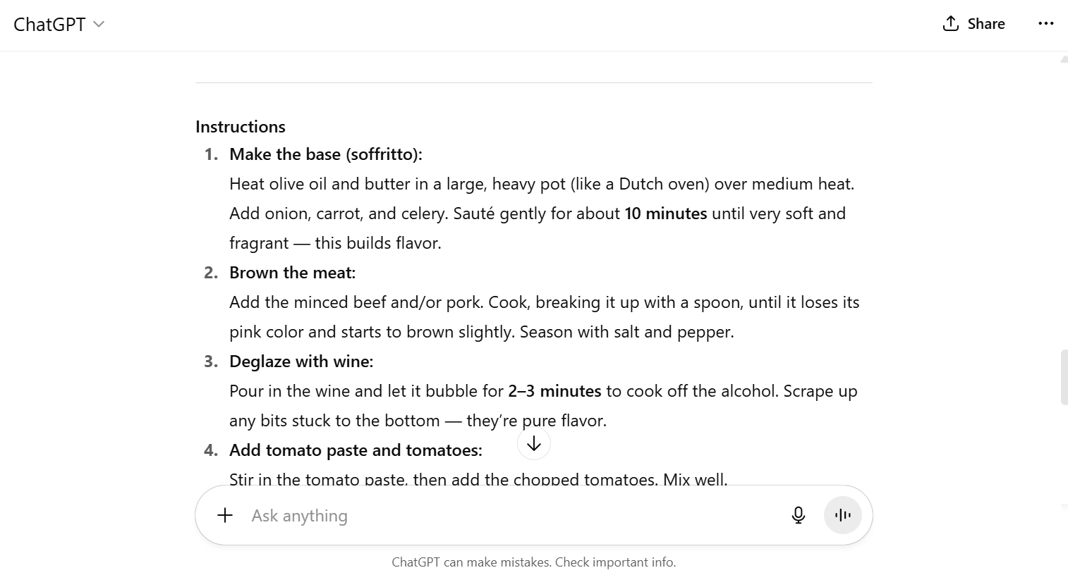Screenshot of ChatGPT in action. Source: Tech.co testing
