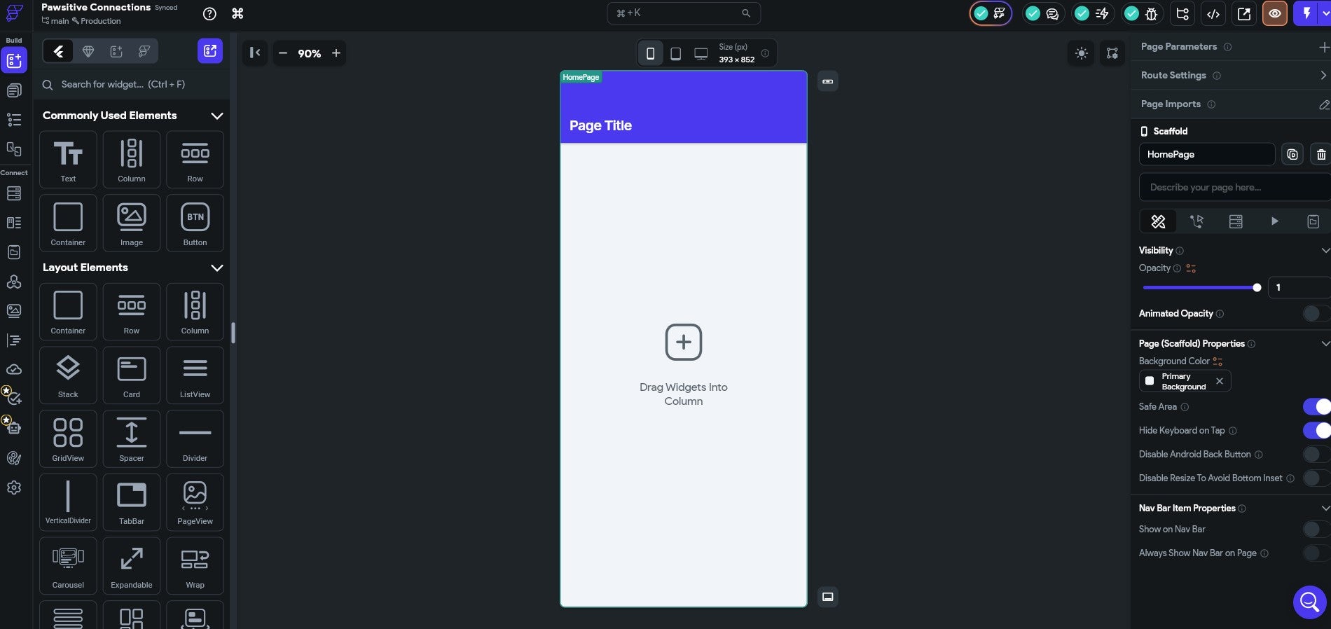 High level of design options available on FlutterFlow