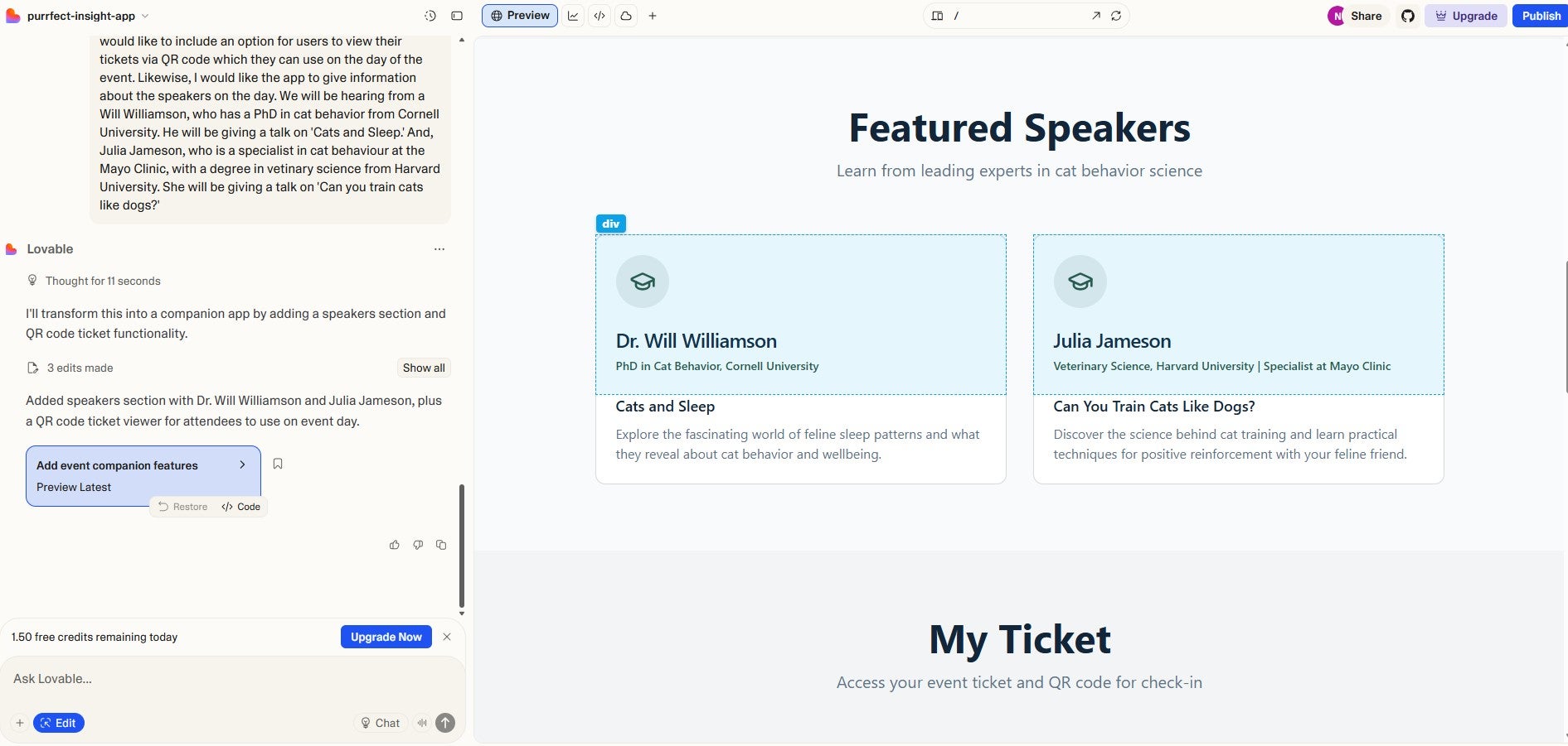 Lovable platform ability to edit directly on the page
