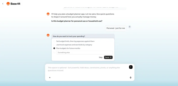 Base44 plan mode feedback