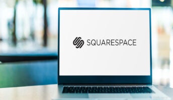 Squarespace logo on laptop