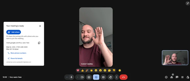 Google Meet Meeting interface