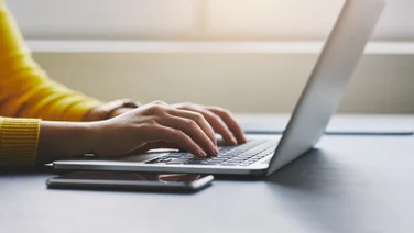 Person working on laptop