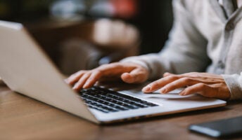 Person working on laptop