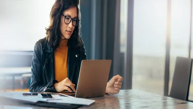 Person working on laptop