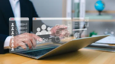 Person working on laptop