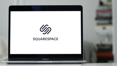 Squarespace logo on laptop screen