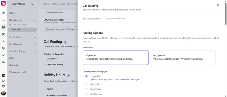 Call routing on Dialpad. Source: Tech.co