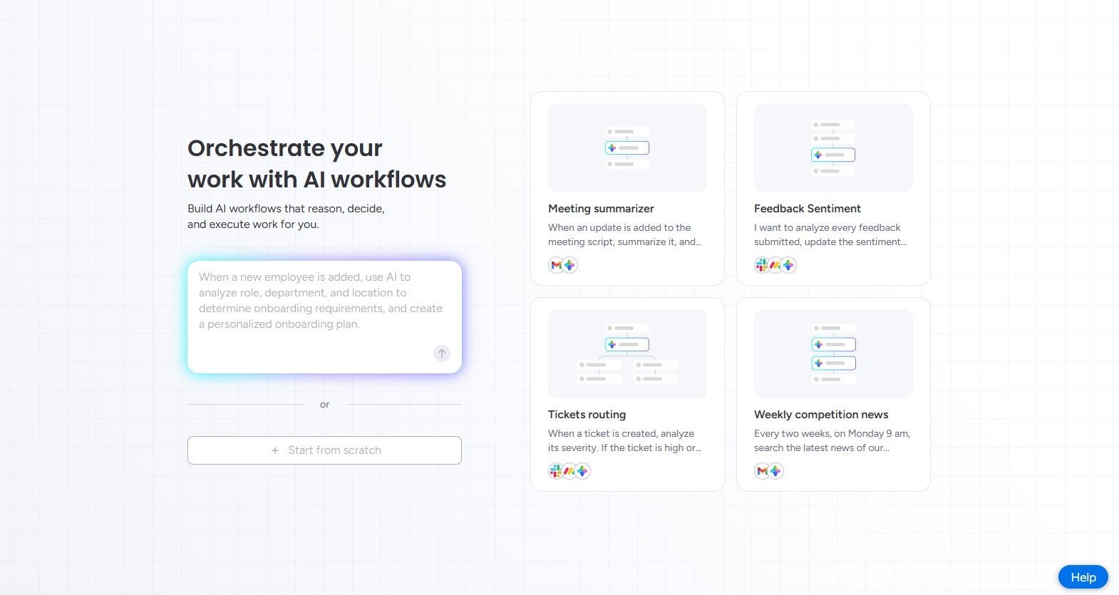 monday AI giving option to build AI workflows