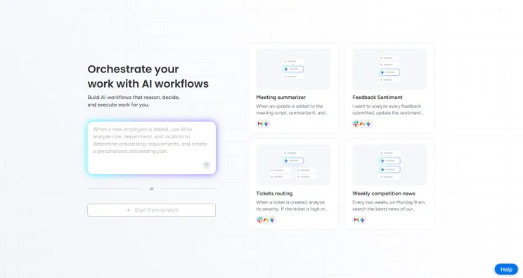 monday AI giving option to build AI workflows