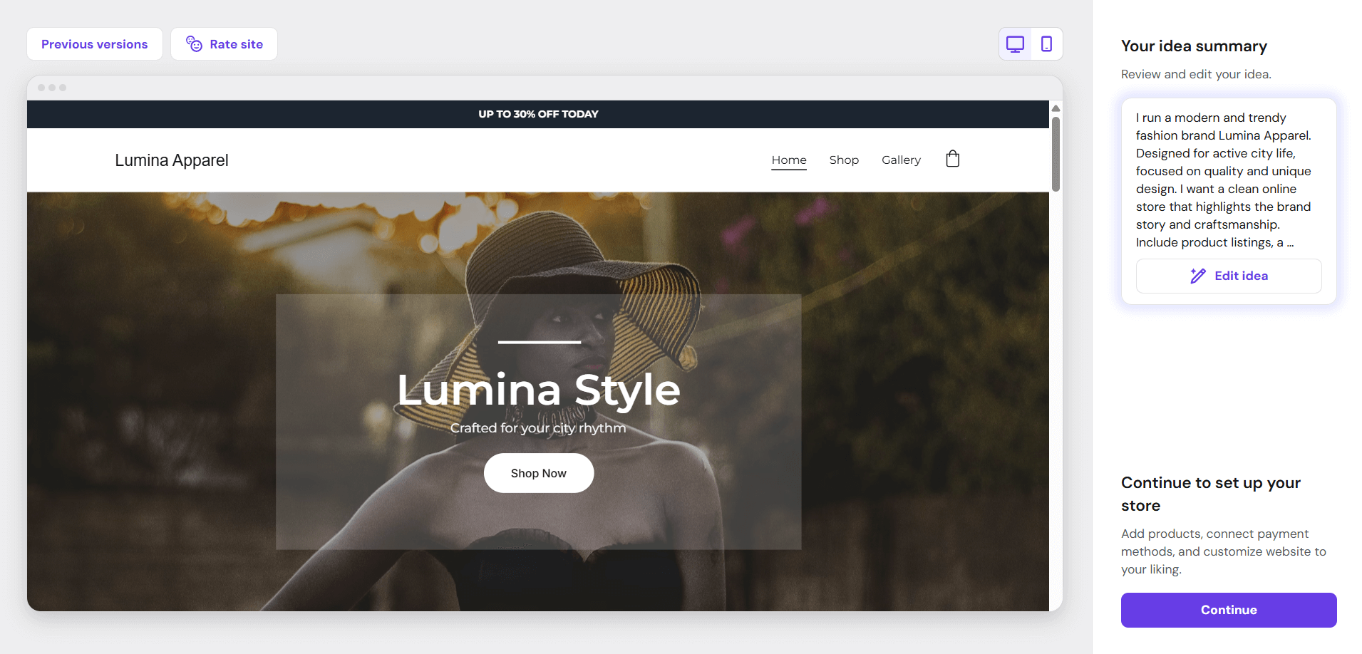 Hostinger AI website generator