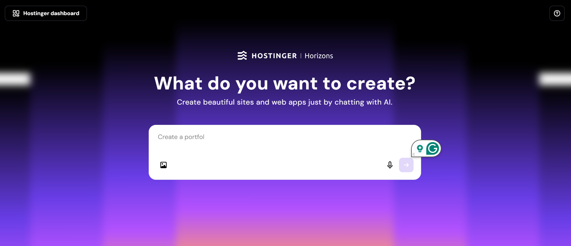 Screenshot of Hostinger Horizons testing. Source: Tech.co testing