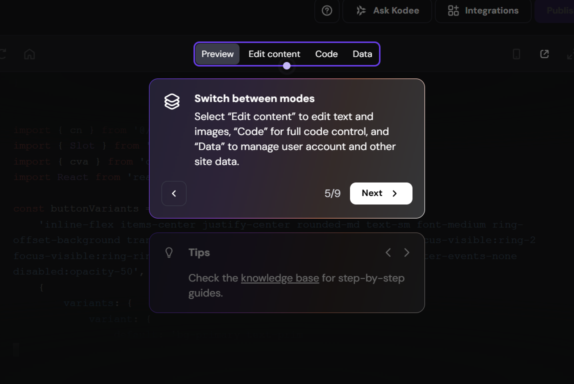 Screenshot of Hostinger Horizons testing. Source: Tech.co testing