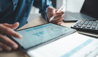 Person working on tablet