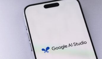 Google AI Studio logo on iPhone