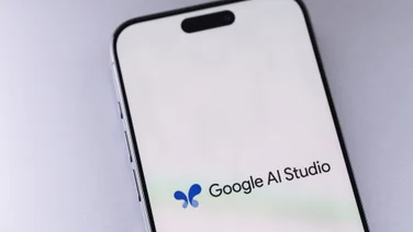 Google AI Studio logo on iPhone