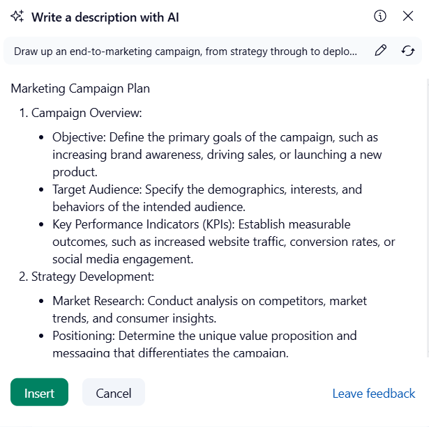 Screenshot of Wrike AI tool. Source: Tech.co testing
