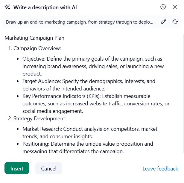 Screenshot of Wrike AI tool. Source: Tech.co testing