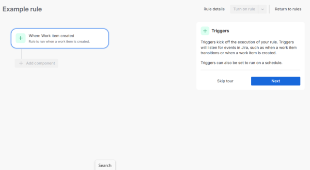 Screenshot of Jira automation builder. Source: Tech.co testing