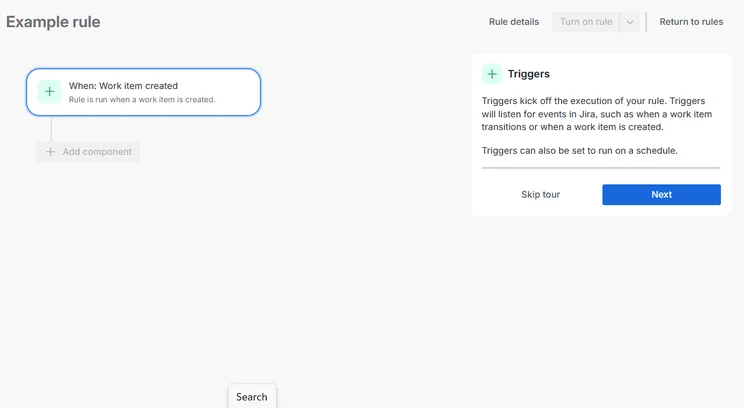 Screenshot of Jira automation builder. Source: Tech.co testing