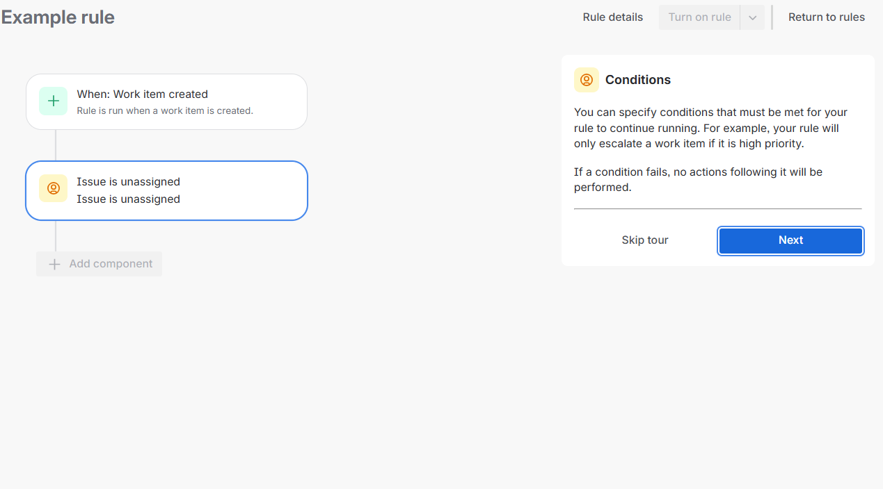 Screenshot of Jira automation builder. Source: Tech.co testing