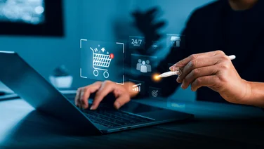 Person working on laptop
