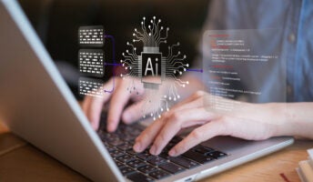 Person working on laptop