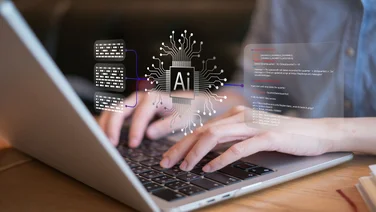 Person working on laptop